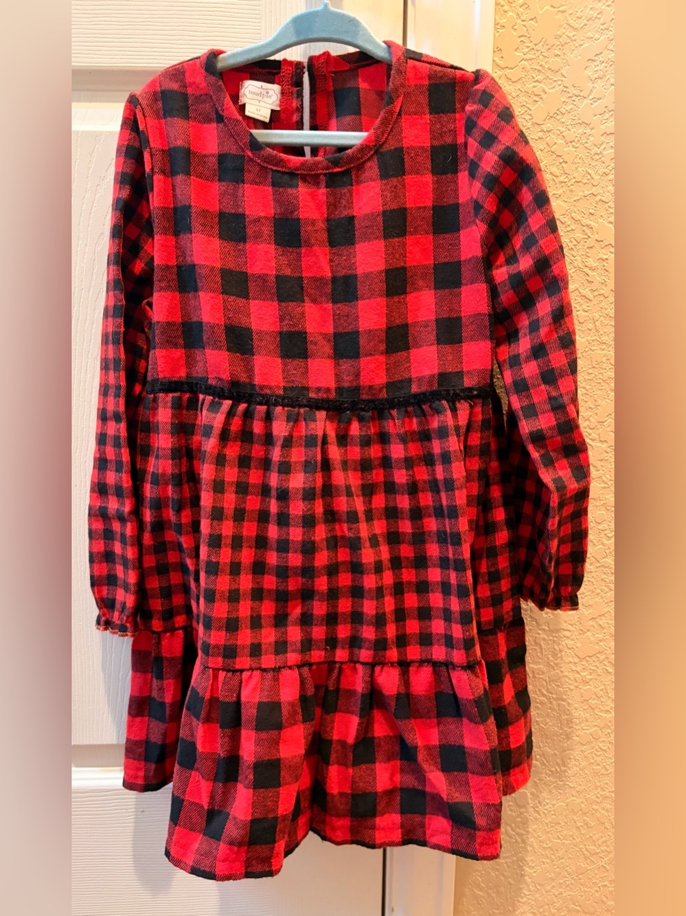 Mud Pie Red and Black Plaid Dress
